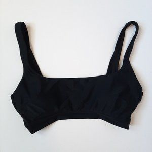Aerie Swimsuit Women's Large Bikini Top Black  Padded Square Back Large